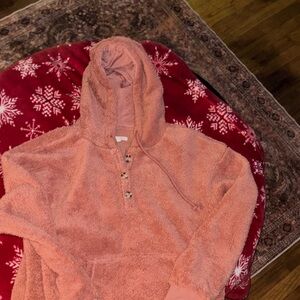Cozy Pink Hooded Pullover